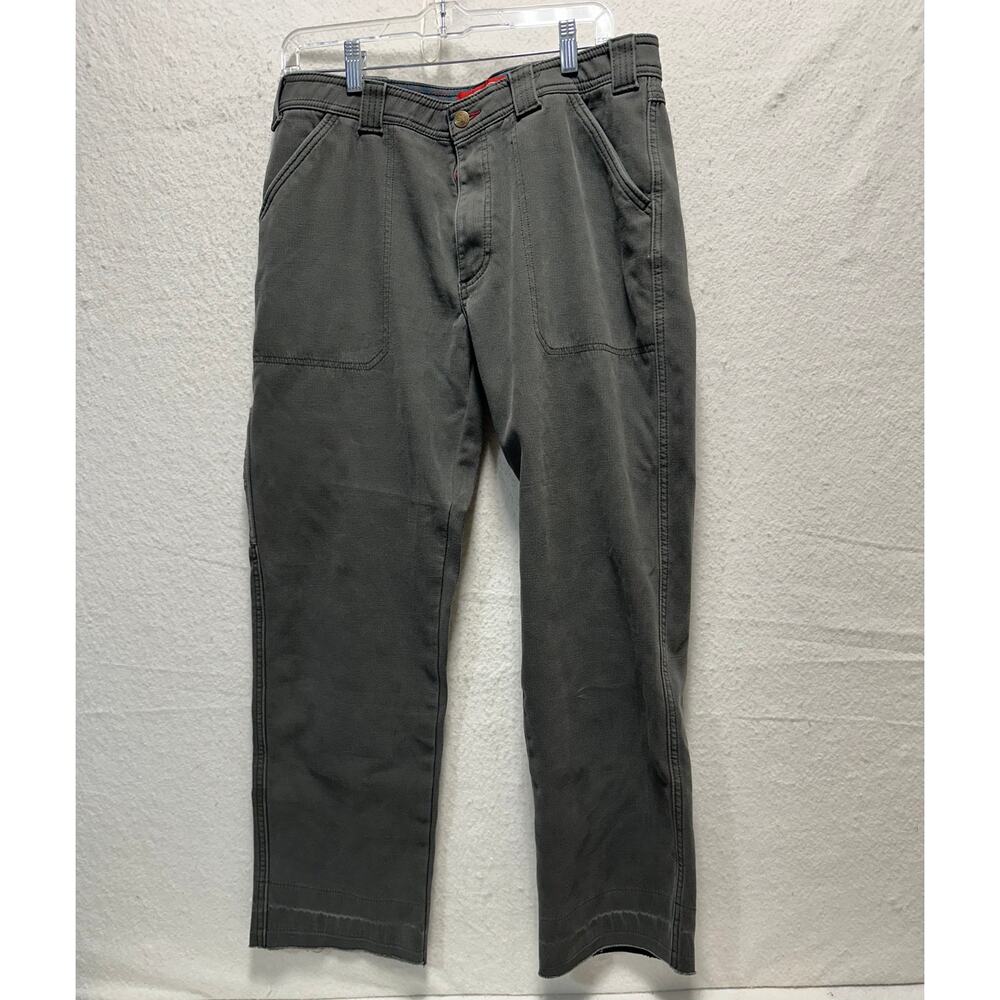 Coleman Men's Carpenter Pants Sz 32/30 Green Fleece Lined Canvas Workwear
